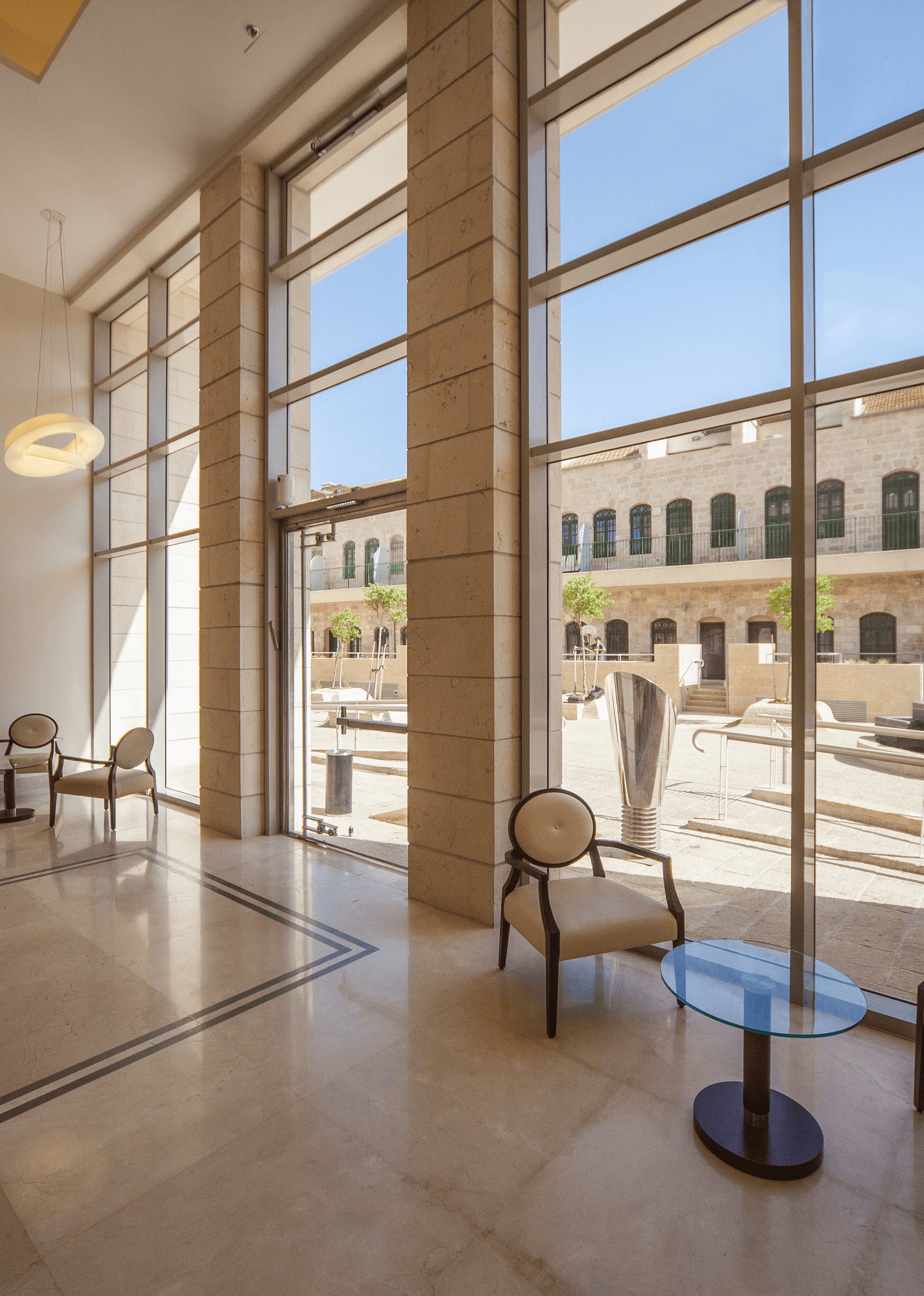 חלל הלובי בפרויקט סיידוף The Lobby Space in the Seidof Project