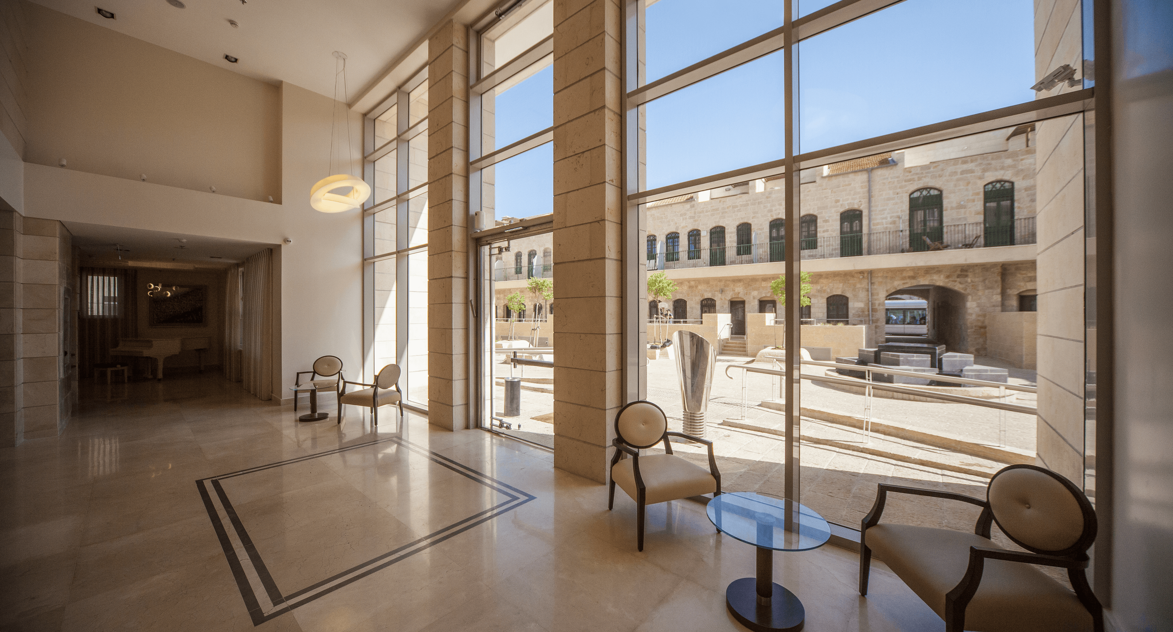 חלל הלובי בפרויקט סיידוף The Lobby Space in the Seidof Project